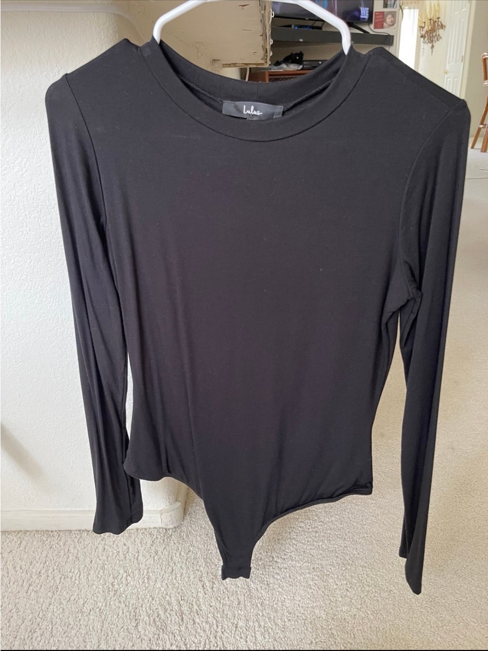 Lulu's Black Long-Sleeve Crewneck Bodysuit